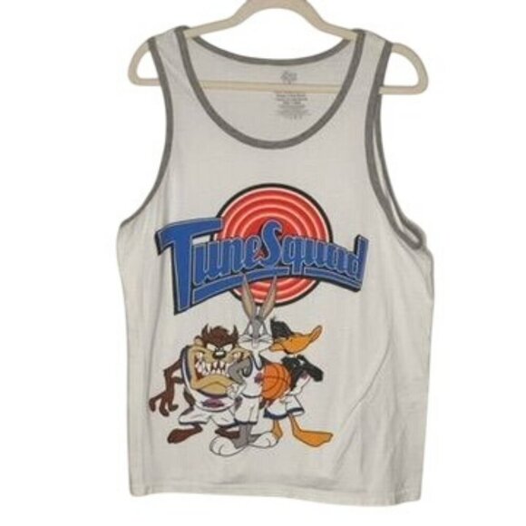 Space Jam Other - Space Jam Tune Squad Tank Top Mens M 100% Cotton White Graphic Casual Beach 90s